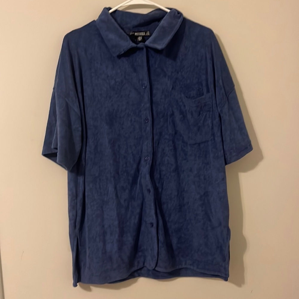 Misguided terry cloth cover up button top
